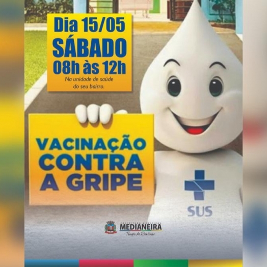 Sábado tem dia D de Vacinação Contra Gripe