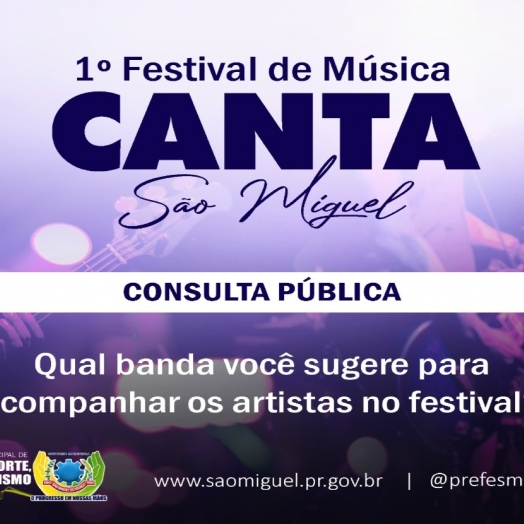 São Miguel do Iguaçu abre consulta pública para definir banda para o 1º Festival de Música Canta São Miguel