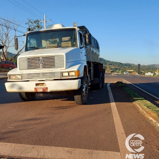 São Miguel do Iguaçu: caminhão apresenta problema mecânico no trevo de saída para  Medianeira