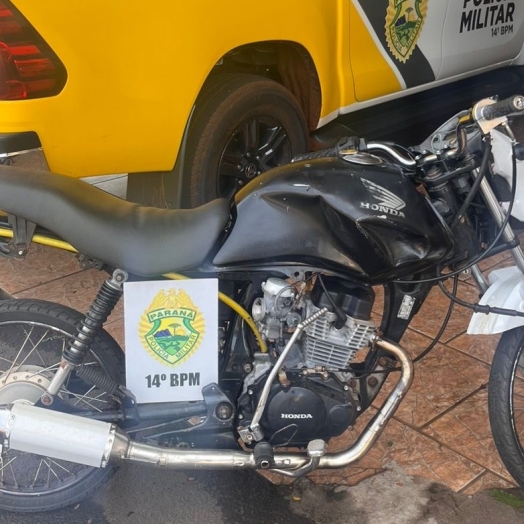 São Miguel do Iguaçu: Motociclista tenta fugir da polícia, mas é preso com moto roubada e adulterada