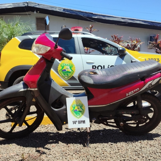 São Miguel do Iguaçu: Polícia Militar recupera motocicleta roubada no Paraguai