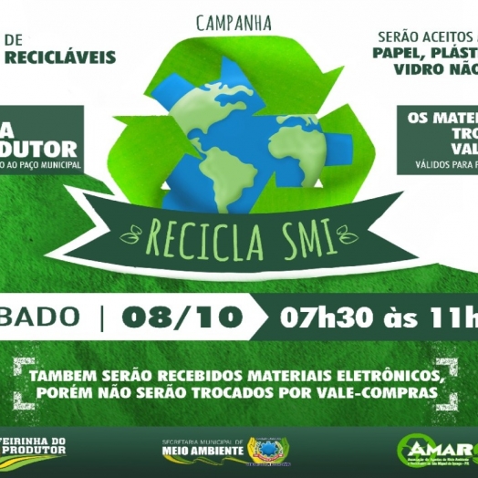 São Miguel do Iguaçu realiza etapa mensal da campanha Recicla SMI neste sábado (08)