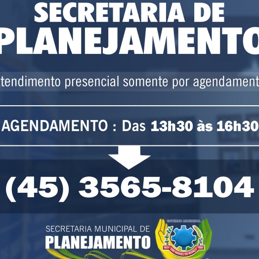 Secretaria de Planejamento de São Miguel do Iguaçu inicia agendamento para atendimentos presenciais