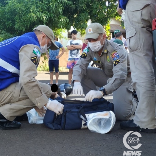 Siate atende motociclista com fratura exposta após acidente em Medianeira