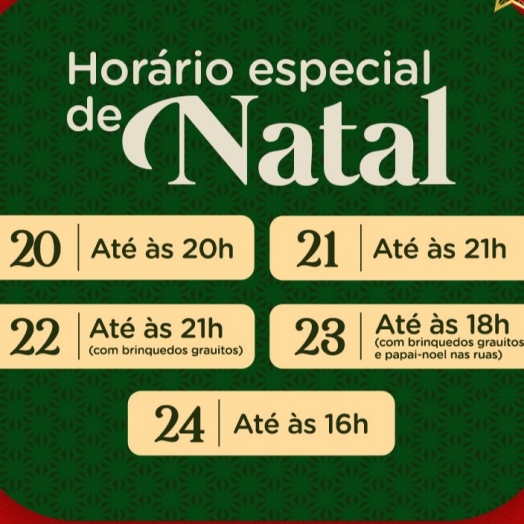 São Miguel do Iguaçu: horário especial do comércio para o Natal começa nesta quarta-feira