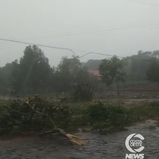 Temporal atinge Santa Helena e interdita parcialmente PR 488 (Vídeo)