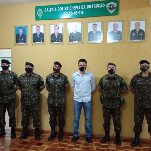 Tiro de Guerra de Medianeira recebe a visita do comandante do 34º Batalhão de Infantaria Mecanizado