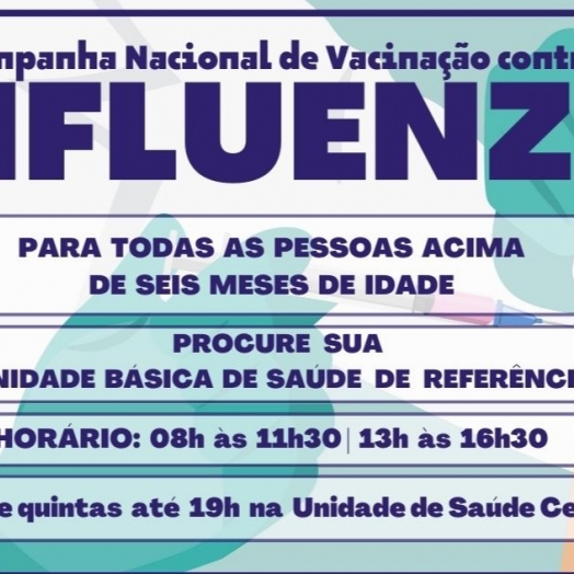 Vacinação contra gripe é liberada para todas as pessoas acima de seis meses de idade