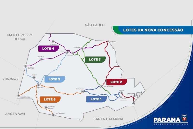 Nova concessão está dividida em seis lotes